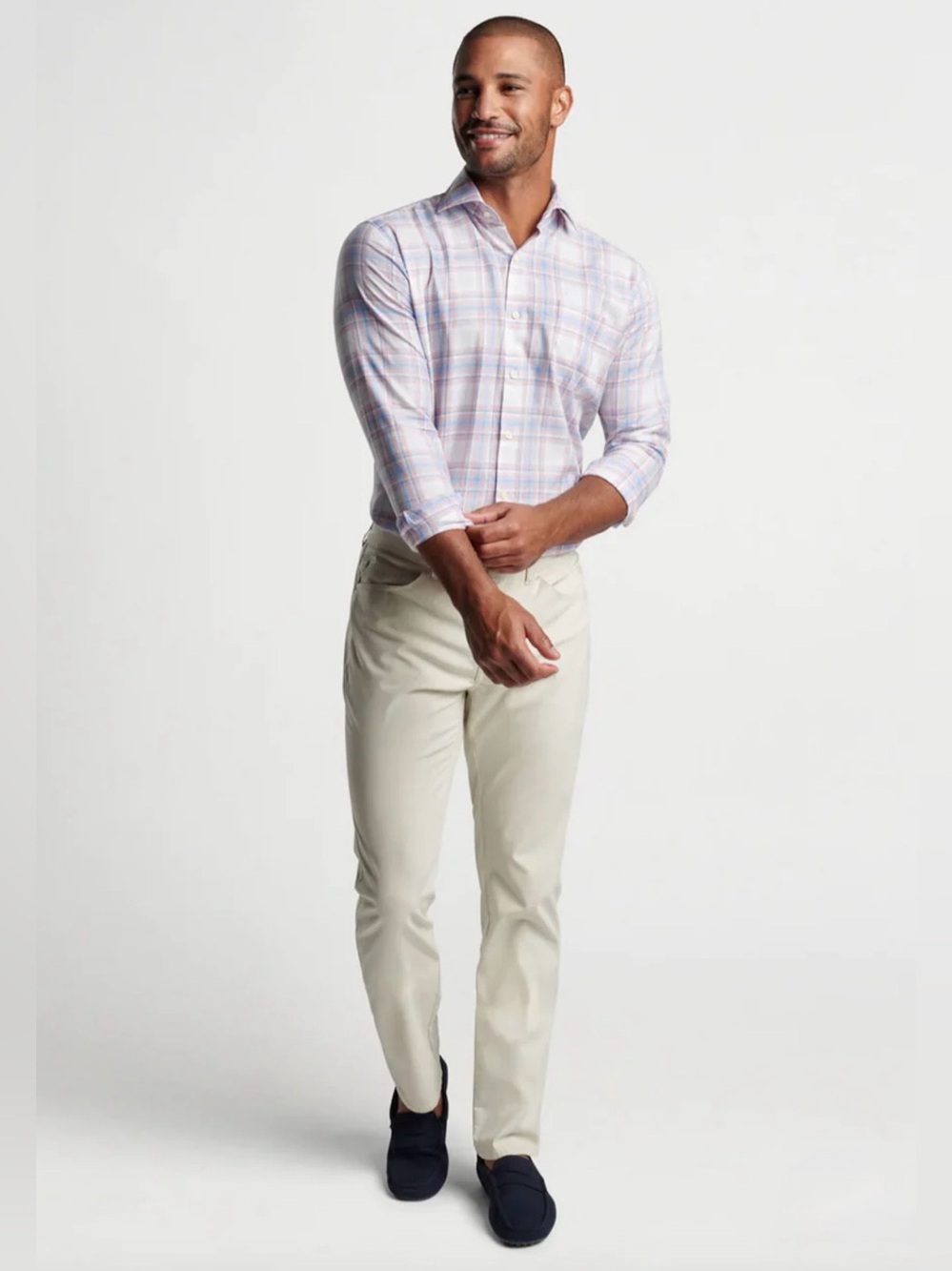 NWT Peter Millar Classic Fit Crown Comfort Five-Pocket Pant: Stone (Size 32)